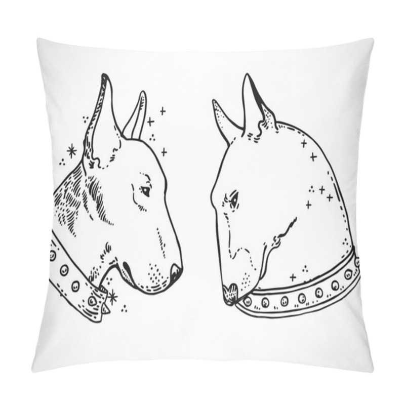 Personality  Two Heads Of Bullterrier Mascot Pillow Covers