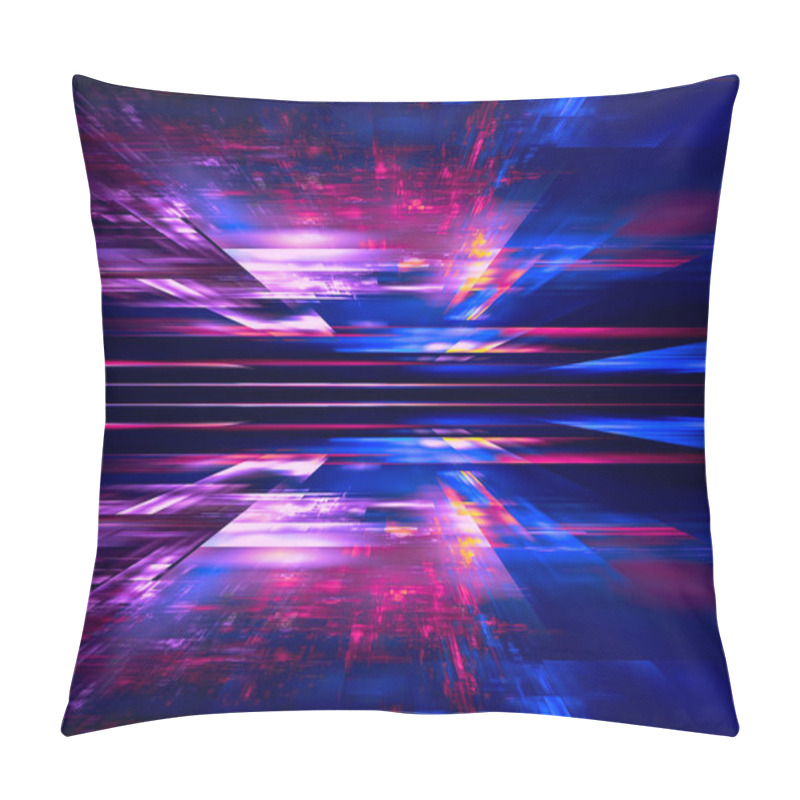 Personality  Abstract Blue And Purple Technology Background - 3d Render Pillow Covers