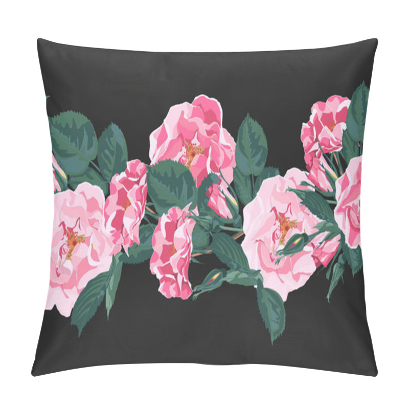 Personality  Tropic Summer Painting  Vector Pattern With Roses  Pillow Covers