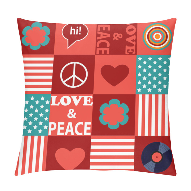 Personality  Red Hippie Pattern Pillow Covers