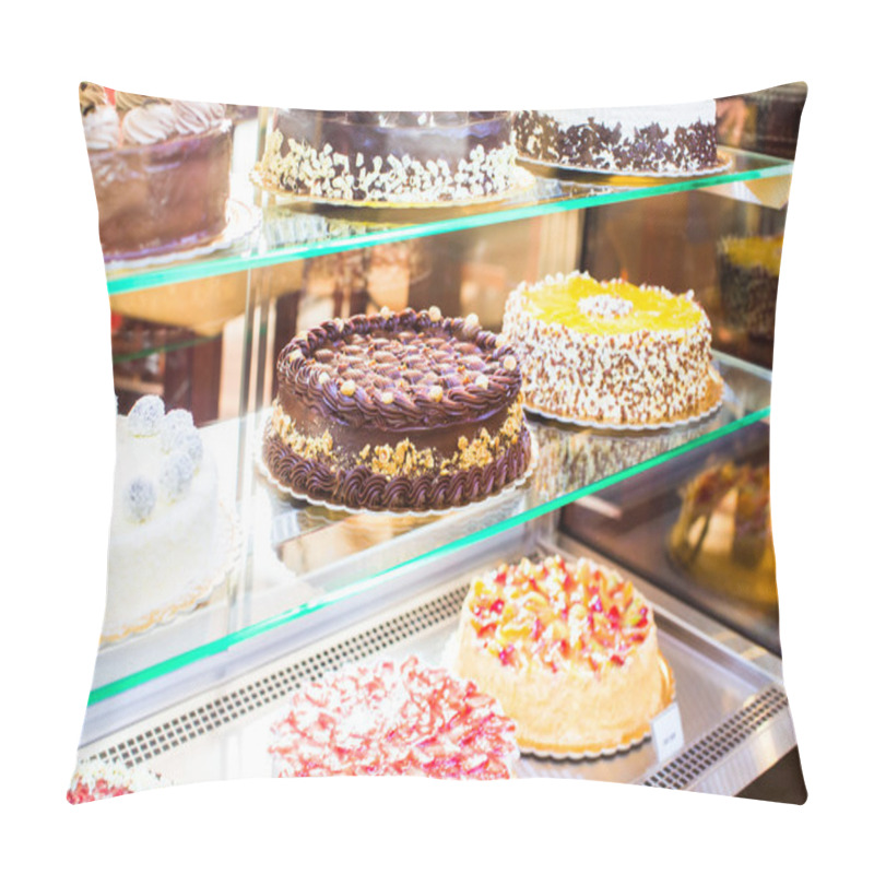 Personality  Pastry Shop In Glass Cabinet Display Pillow Covers