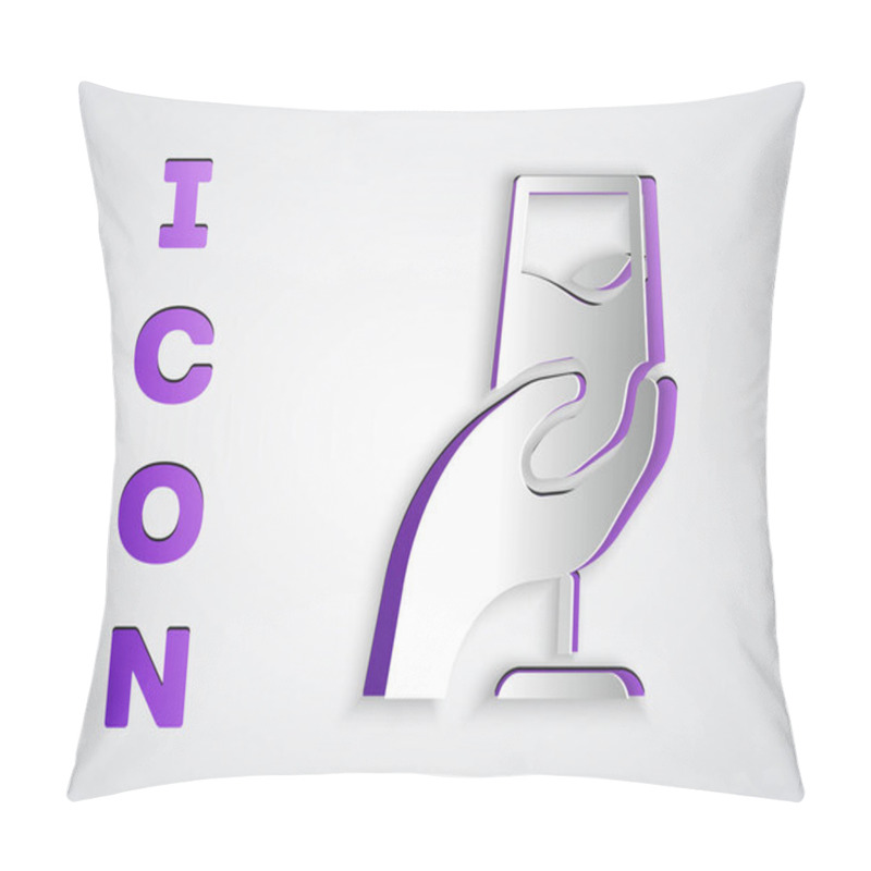 Personality  Paper Cut Wine Tasting, Degustation Icon Isolated On Grey Background. Sommelier. Smells Of Wine. Paper Art Style. Vector. Pillow Covers