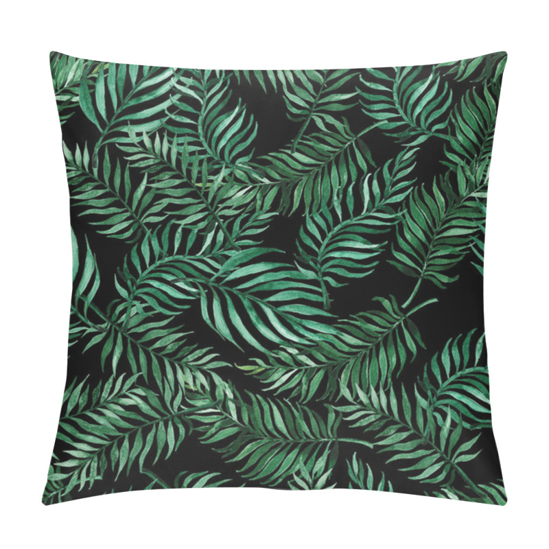 Personality  Seamless Hand Drawn Tropical Vector Pattern With Exotic Palm Leaves Pillow Covers