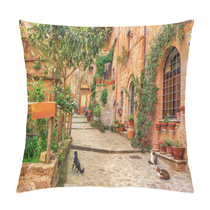 Personality  Beautiful Alley In Old Town Tuscany Pillow Covers