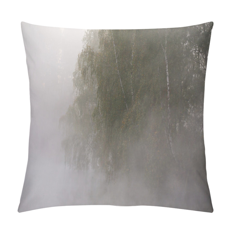 Personality  Autumn Foggy Morning. Dawn On The Misty Calm River Pillow Covers