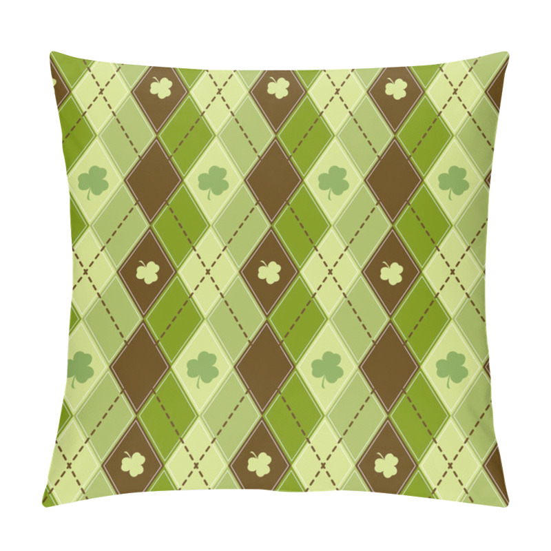 Personality  Seamless Pattern Vector Green Clover Background For St. Patricks Day Pillow Covers