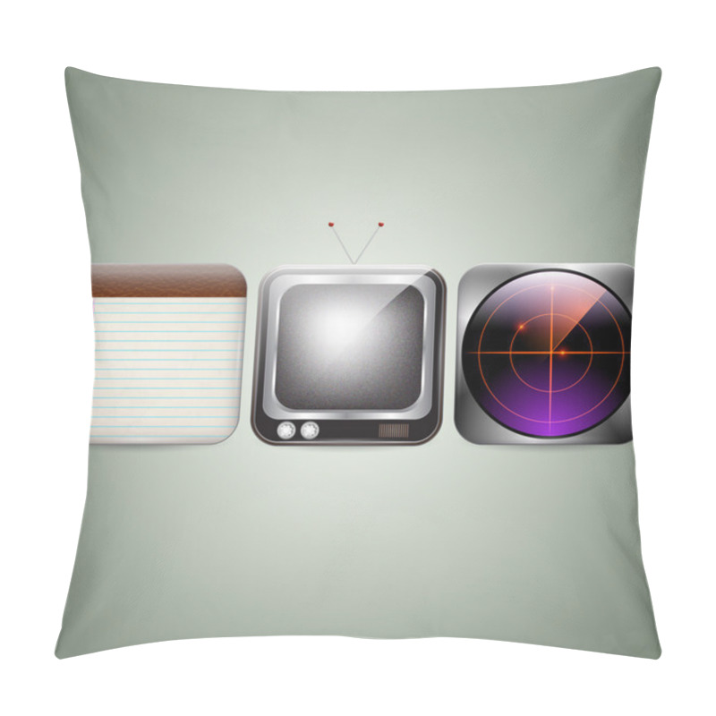 Personality  Multi-media Icons Vector Set Pillow Covers