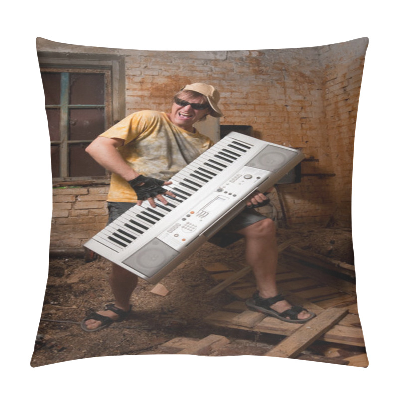 Personality  Musician Plays A Synthesizer Pillow Covers