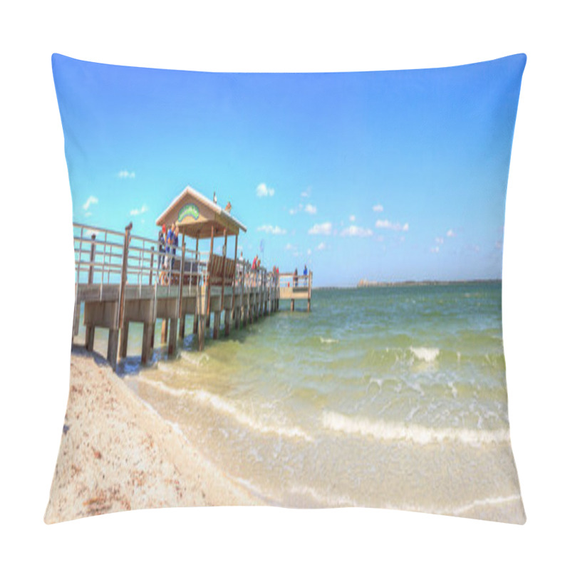 Personality  Sanibel, Florida, USA - February 22, 2020: Sanibel City Pier At Lighthouse Beach Park In Sanibel, Florida Pillow Covers