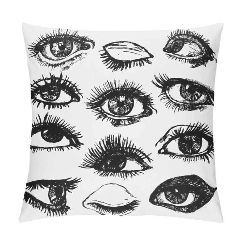 Personality  Hand Drawn Eyes Pillow Covers