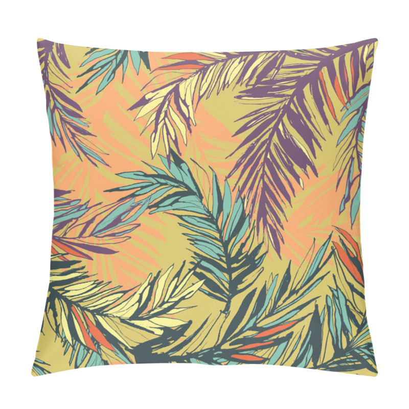 Personality   Tropical Jungle Floral Seamless Pattern Background With Palm Le Pillow Covers