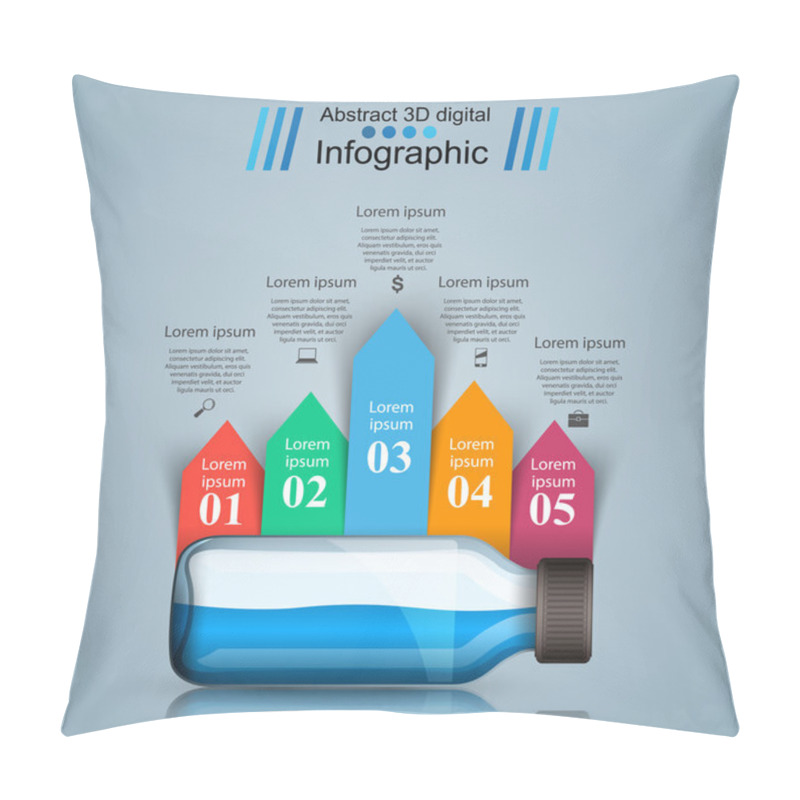 Personality  Business Infographics. Medicine Bottles,  Recipe Icon. Pillow Covers