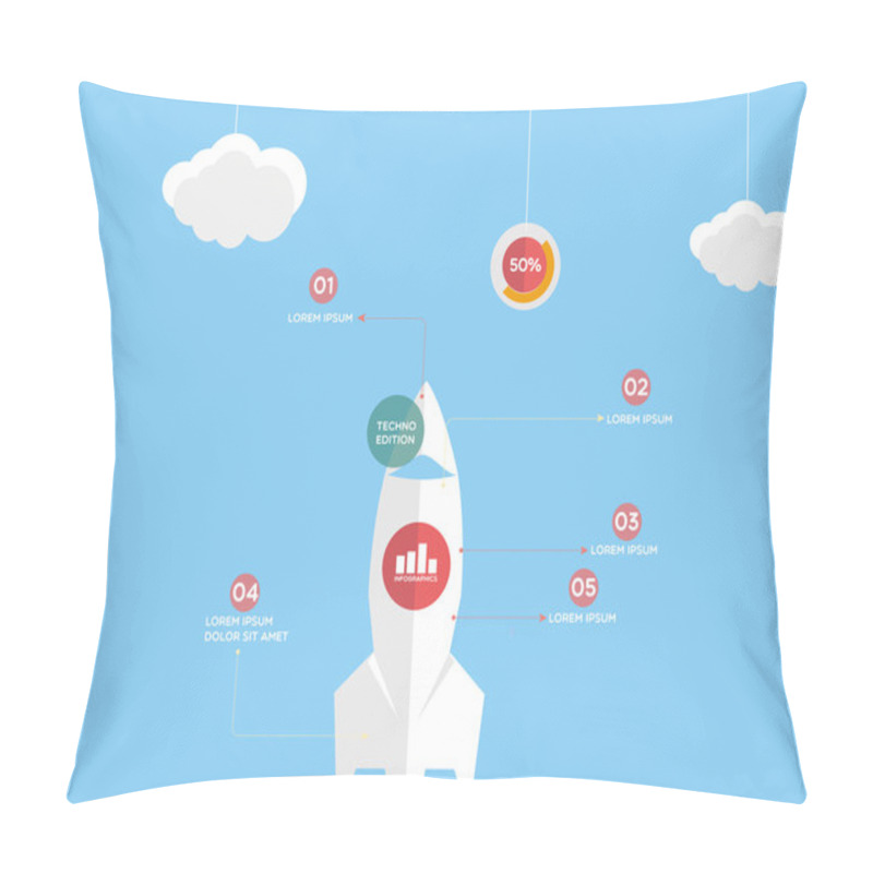 Personality  Rocket Icon - Illustrated Pillow Covers