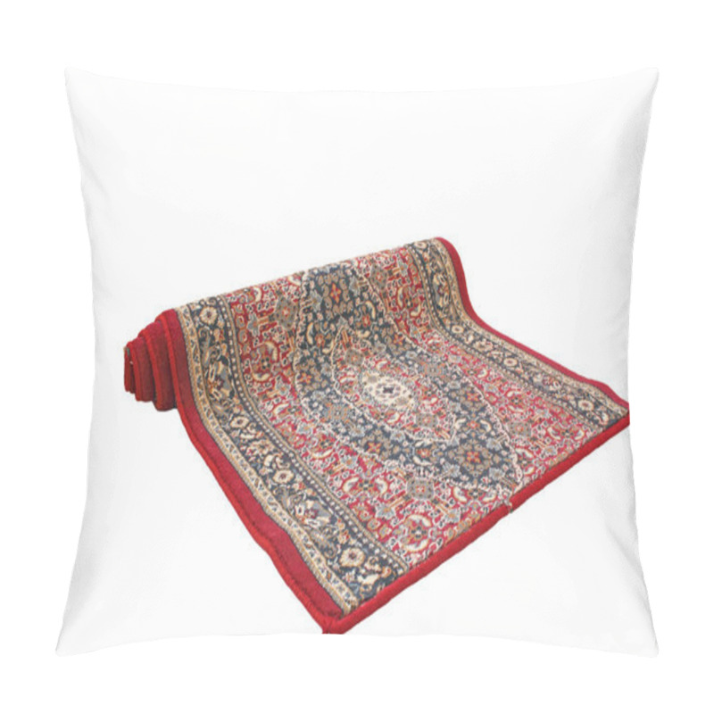 Personality  Half Rolled Oriental Carpet On White Pillow Covers