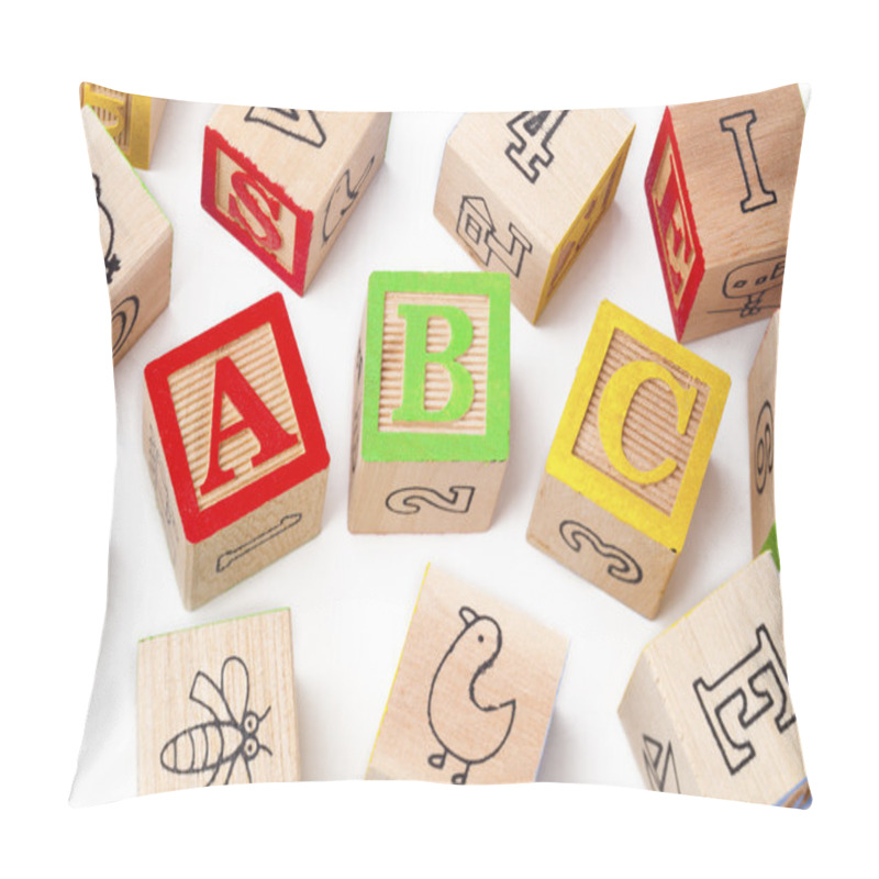 Personality  Building Blocks Of Abc Alphabets Arranged Beside Each Other Pillow Covers