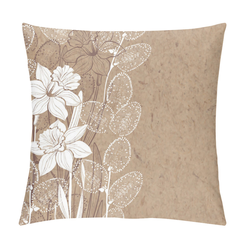 Personality  Spring Flowers On Kraft Paper Pillow Covers