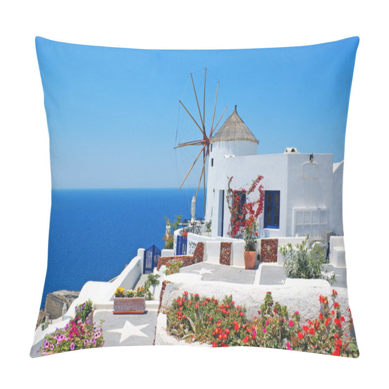 Personality  Traditional Architecture Of Oia Village At Santorini Island In G Pillow Covers