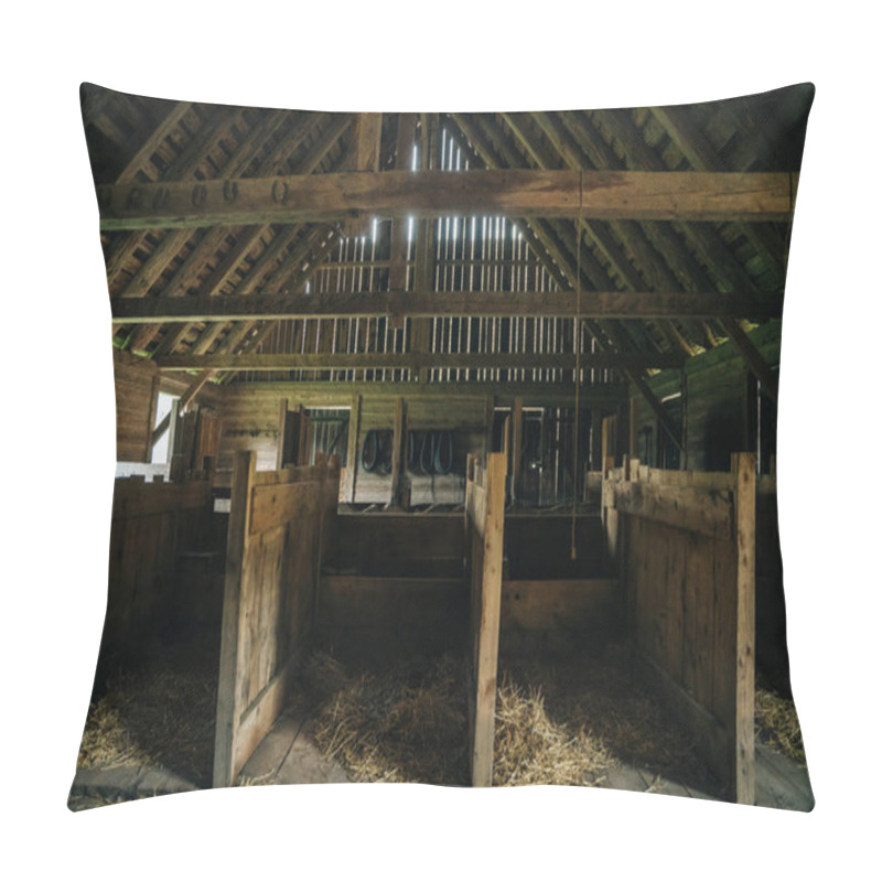 Personality  Catching Pens Inside An Old Wooden Barn. High Quality Photo Pillow Covers