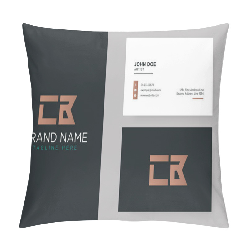 Personality  Premium letter CB logo with an elegant corporate identity template pillow covers