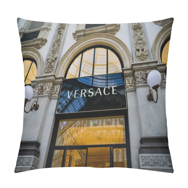 Personality  Milan, Italy - September 24, 2017:  Versace Store In Milan. Fash Pillow Covers