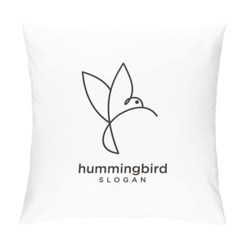 Personality  Hummingbird Line Logo Icon Design Design Flat Illustration Pillow Covers