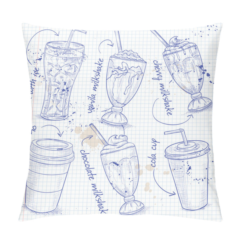 Personality  Drinks Menu On A Notebook Page Pillow Covers