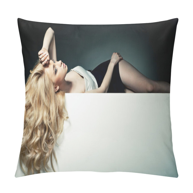 Personality  Beautiful Long Hair On An Attractive Woman Pillow Covers