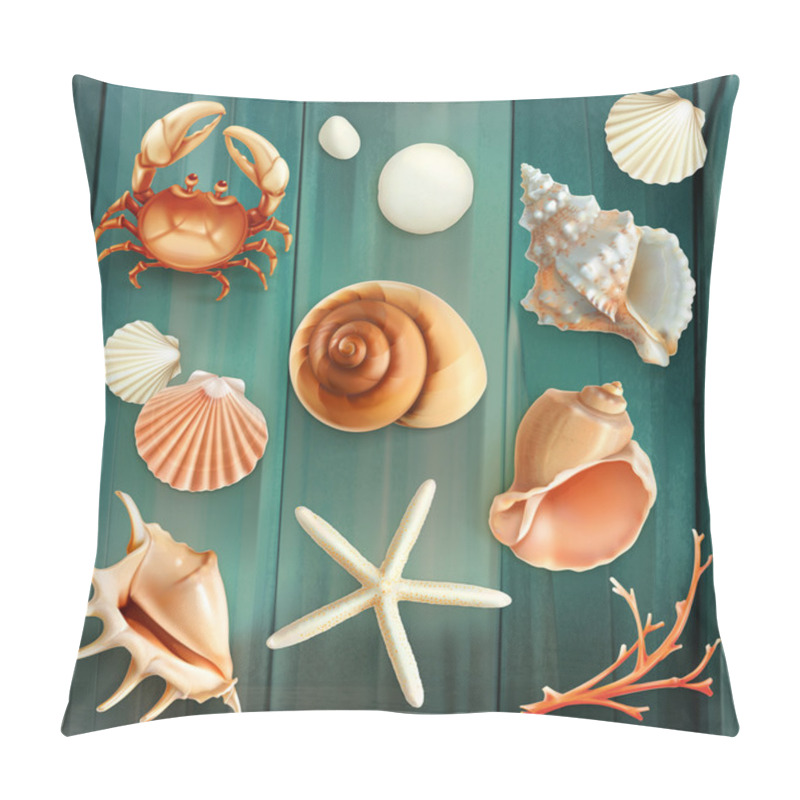 Personality  Seashells Icons Set Pillow Covers