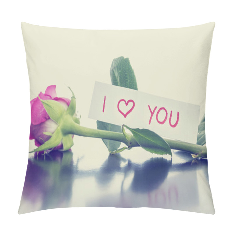 Personality  Pink Valentines Rose With Handwritten Message Pillow Covers