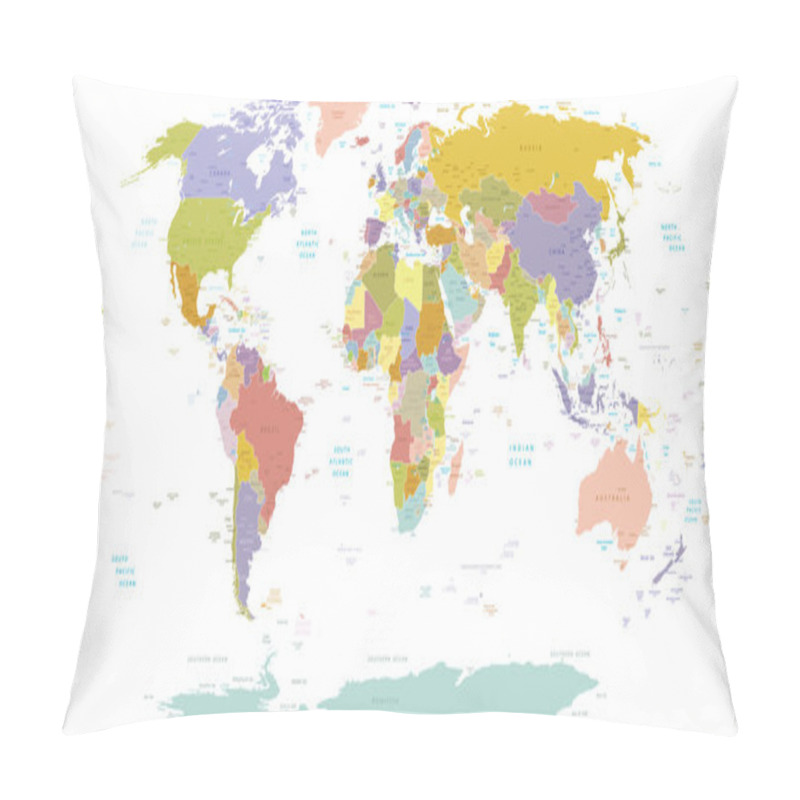 Personality  High Detail World Map Pillow Covers