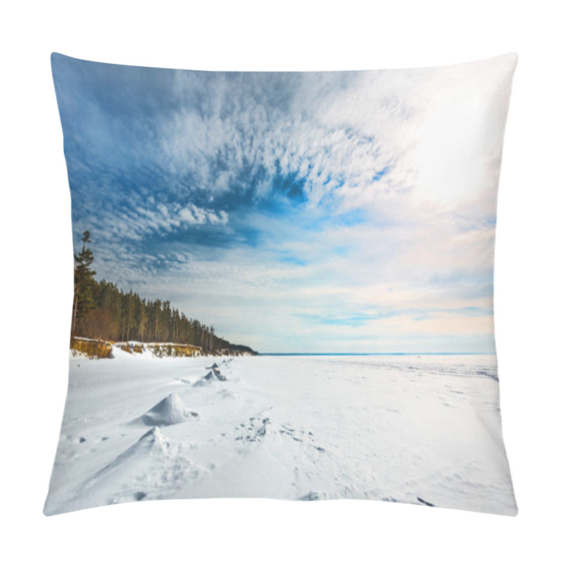 Personality  Winter Landscape. The Ob River, Western Siberia Pillow Covers