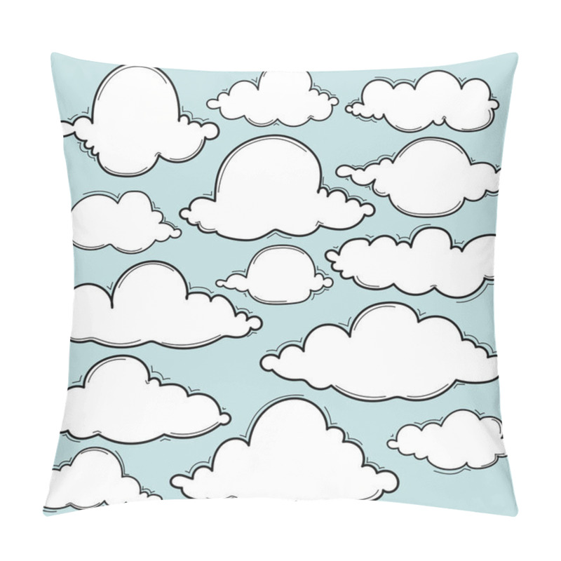 Personality  Hand Drawn Clouds Set.  Pillow Covers