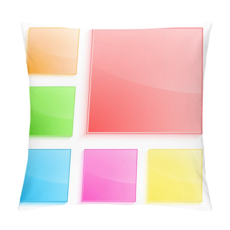 Personality  Plastic-squares-banner-isolated-white-background Pillow Covers