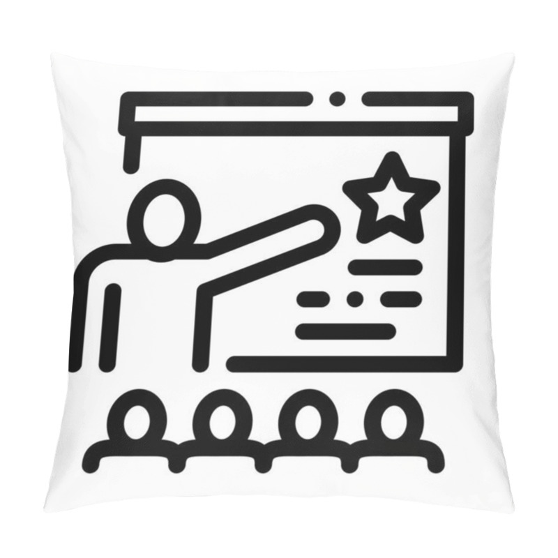 Personality  Work Development Training Icon Thin Line Vector Pillow Covers