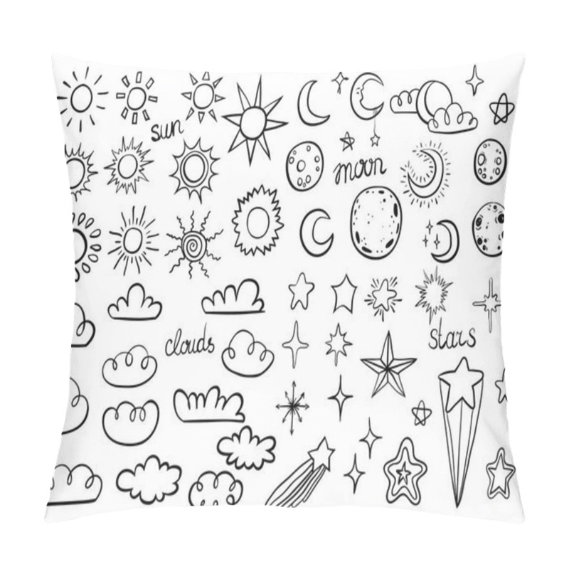 Personality  Weather Symbols On White Pillow Covers