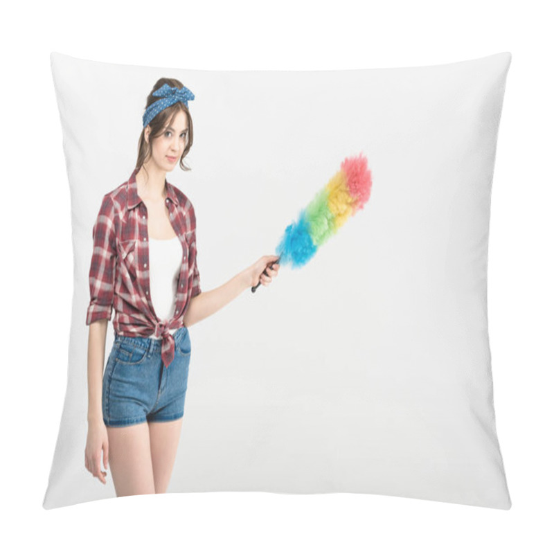 Personality  Young Woman With Duster Pillow Covers