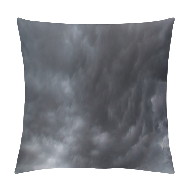 Personality  The Dark Sky With Heavy Clouds Converging And A Violent Storm Before The Rain.Bad Or Moody Weather Sky And Environment. Carbon Dioxide Emissions, Greenhouse Effect, Global Warming, Climate Change. Pillow Covers