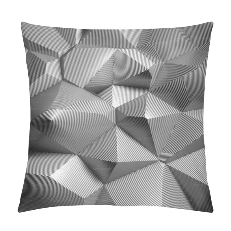 Personality  Abstract Geometric Pattern In Black And White With Sharp Angles And Lines. Pillow Covers