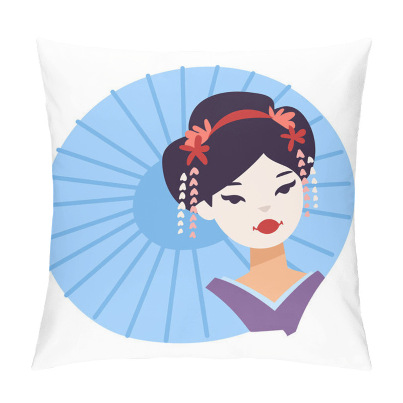 Personality  Vector Set Of Japanese Geisha Girls. Pillow Covers