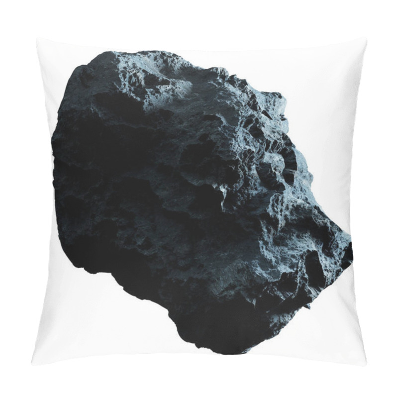 Personality  Dark Rock Asteroid Isolated On White Background 3D Rendering Pillow Covers