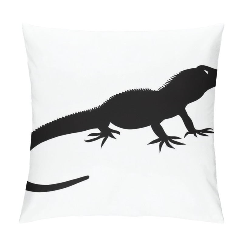 Personality  Vector Silhouette Of Lizard, Curious Lizard Illustration For Reptile And Nature Themes Pillow Covers