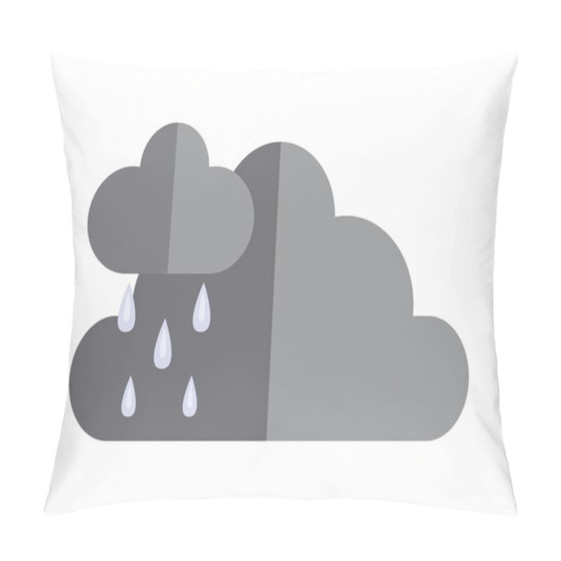 Personality  Dark Storm Clouds Before Rain Dramatic Cloudscape Flat Icon Vector Illustration. Pillow Covers