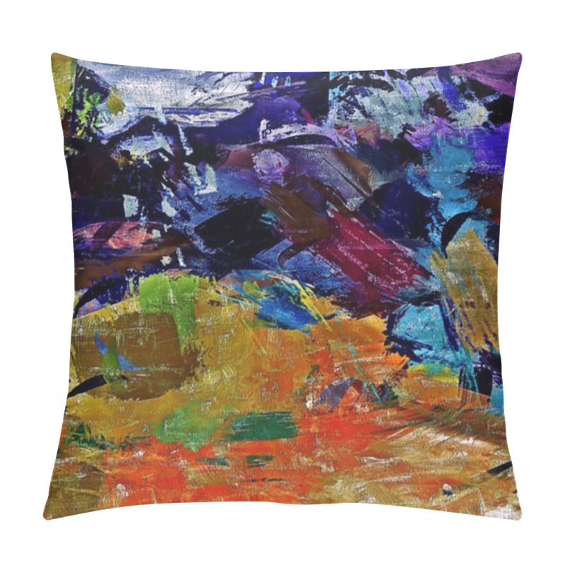 Personality  Abstract Psychedelic Grunge Background Graphic Stylization On A Textured Canvas Of Chaotic Blurry Strokes And Strokes Of Paint Pillow Covers