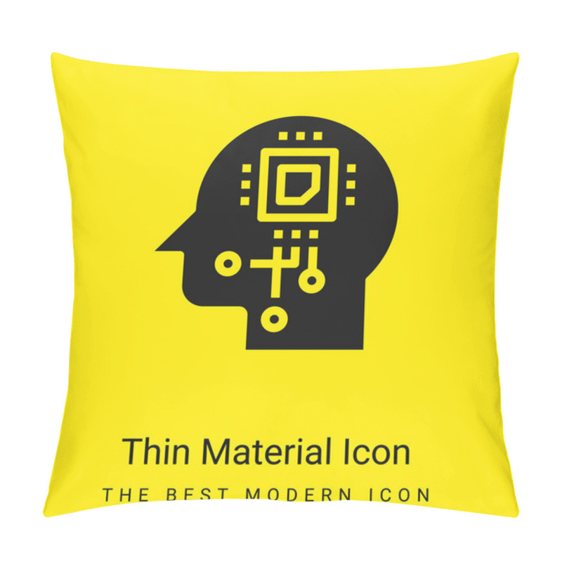 Personality  Artificial Intelligence Minimal Bright Yellow Material Icon Pillow Covers