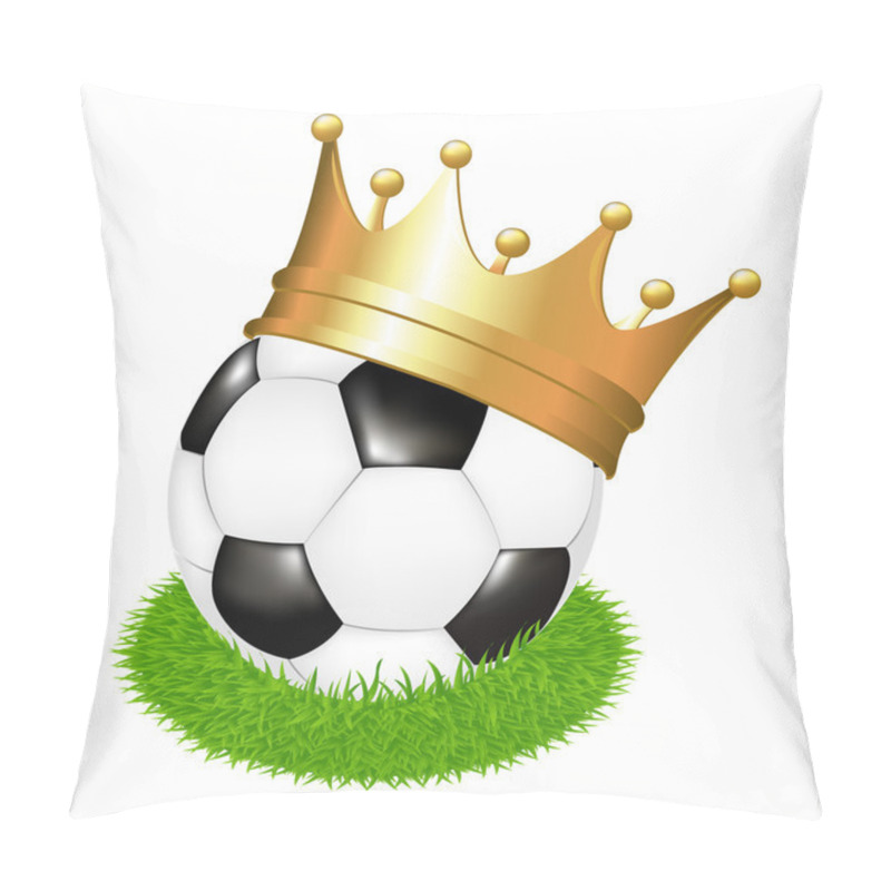 Personality  Soccer Ball On Grass With Crown Pillow Covers