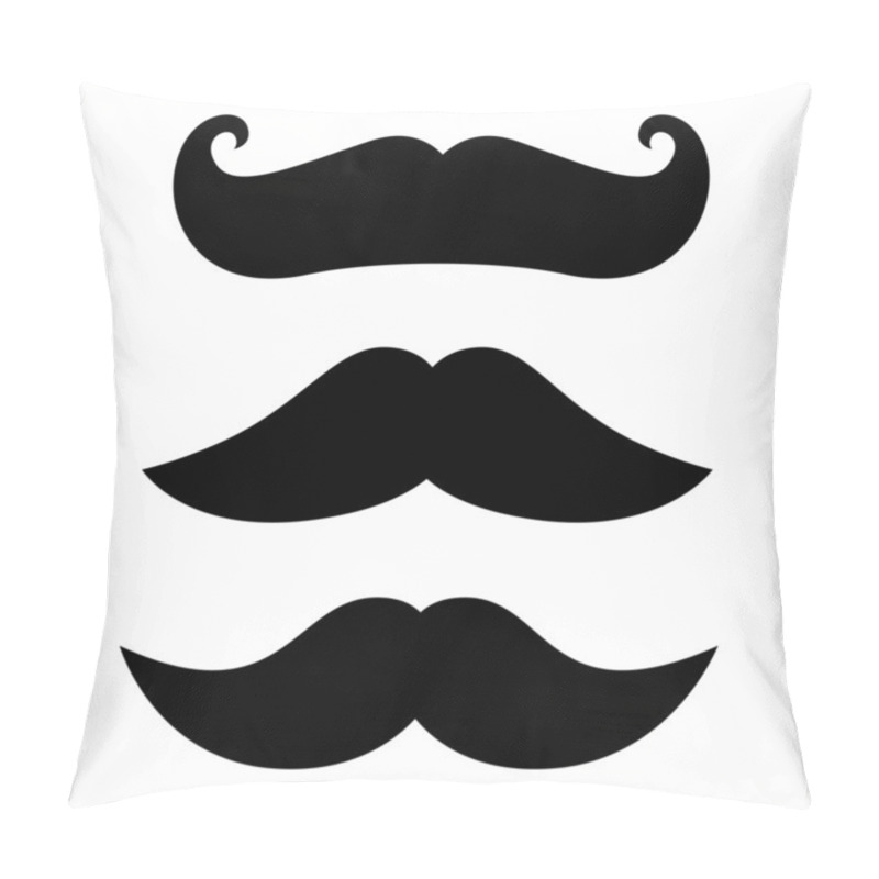 Personality  Retro Black Mustache Set Isolated On White Pillow Covers