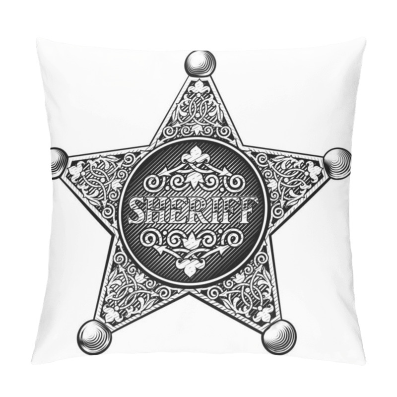 Personality  Sheriff Badge Drawing Pillow Covers