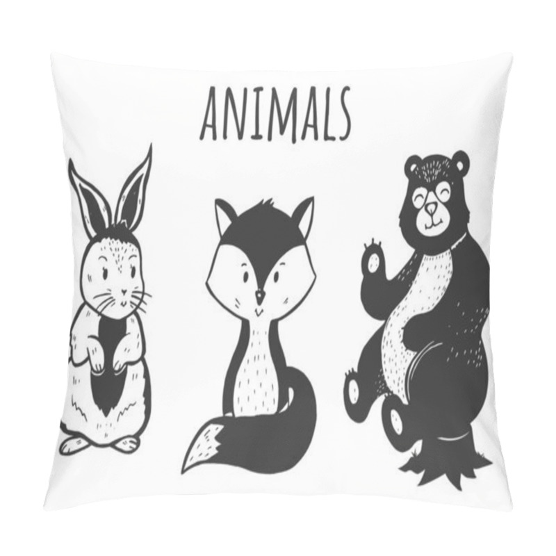 Personality  Kawai Forest Animal Characters Set Pillow Covers