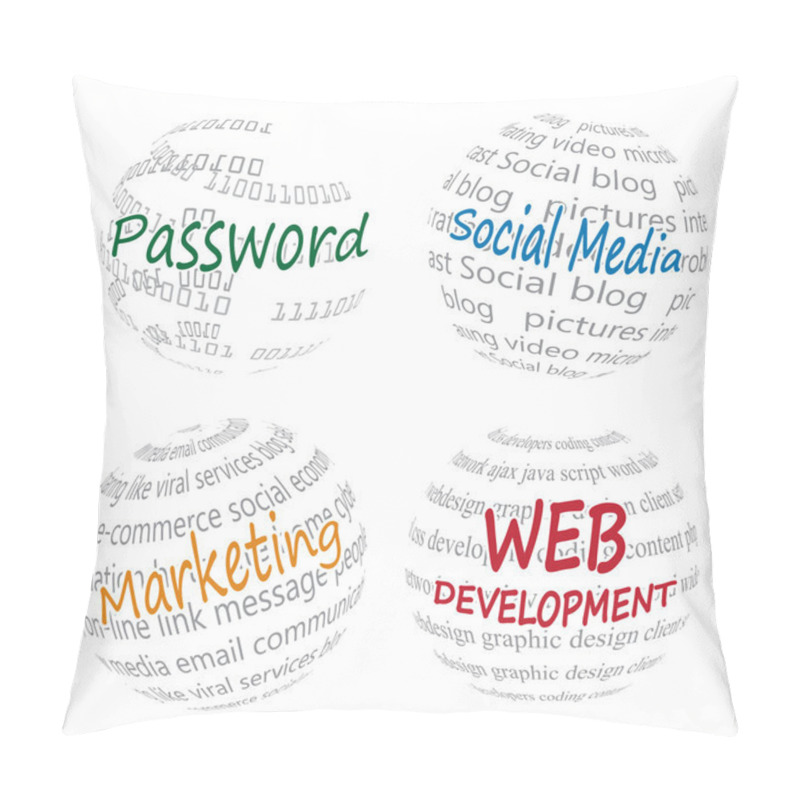 Personality  Circle Shape Made With Words Pillow Covers