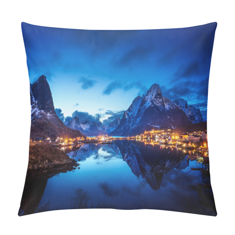 Personality  Sunset  In Reine Village, Lofoten Islands, Norway Pillow Covers